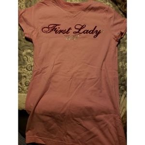 First lady babydoll t-shirt glitter and Crystals